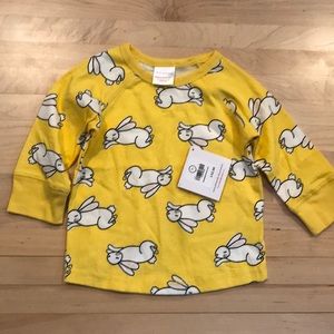 Hanna Andersson yellow long sleeve bunny shirt